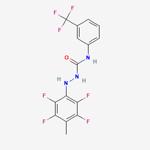 molecular formula C15H10F7N3O B2587548 1-(2,3,5,6-Tetrafluoro-4-methylphenyl)-4-(3-(trifluoromethyl)phenyl)semicarbazide CAS No. 1022566-18-2