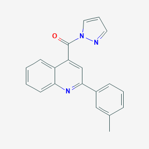 molecular formula C20H15N3O B258755 2-(3-methylphenyl)-4-(1H-pyrazol-1-ylcarbonyl)quinoline 