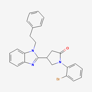 1-(2-bromophenyl)-4-(1-phenethyl-1H-benzo[d]imidazol-2-yl)pyrrolidin-2-one
