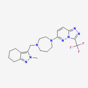 molecular formula C20H25F3N8 B2587558 6-[4-[(2-Methyl-4,5,6,7-tetrahydroindazol-3-yl)methyl]-1,4-diazepan-1-yl]-3-(trifluoromethyl)-[1,2,4]triazolo[4,3-b]pyridazine CAS No. 2380083-51-0