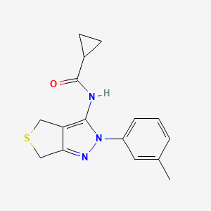 molecular formula C16H17N3OS B2587560 N-(2-(m-tolyl)-4,6-dihydro-2H-thieno[3,4-c]pyrazol-3-yl)cyclopropanecarboxamide CAS No. 392289-10-0