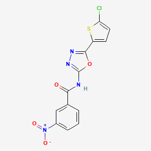 molecular formula C13H7ClN4O4S B2587561 N-[5-(5-chlorothiophen-2-yl)-1,3,4-oxadiazol-2-yl]-3-nitrobenzamide CAS No. 865288-16-0