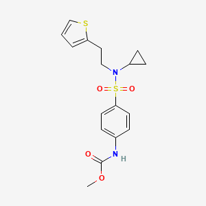 molecular formula C17H20N2O4S2 B2587562 methyl (4-(N-cyclopropyl-N-(2-(thiophen-2-yl)ethyl)sulfamoyl)phenyl)carbamate CAS No. 1796960-90-1