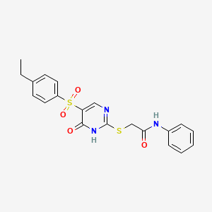 2-({5-[(4-ethylphenyl)sulfonyl]-6-oxo-1,6-dihydropyrimidin-2-yl}sulfanyl)-N-phenylacetamide