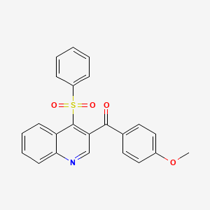 molecular formula C23H17NO4S B2587569 (4-Methoxyphenyl)(4-(phenylsulfonyl)quinolin-3-yl)methanone CAS No. 866867-17-6