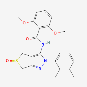 molecular formula C22H23N3O4S B2587571 N-[2-(2,3-dimethylphenyl)-5-oxo-4,6-dihydrothieno[3,4-c]pyrazol-3-yl]-2,6-dimethoxybenzamide CAS No. 958717-36-7