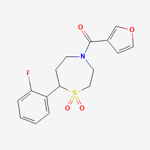 (7-(2-Fluorophenyl)-1,1-dioxido-1,4-thiazepan-4-yl)(furan-3-yl)methanone