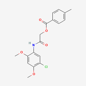 molecular formula C18H18ClNO5 B2587584 2-((5-Chloro-2,4-dimethoxyphenyl)amino)-2-oxoethyl 4-methylbenzoate CAS No. 1260905-24-5