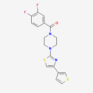 molecular formula C18H15F2N3OS2 B2587586 (3,4-Difluorophenyl)(4-(4-(thiophen-3-yl)thiazol-2-yl)piperazin-1-yl)methanone CAS No. 1448125-87-8