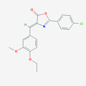 molecular formula C19H16ClNO4 B258759 2-(4-chlorophenyl)-4-(4-ethoxy-3-methoxybenzylidene)-1,3-oxazol-5(4H)-one 