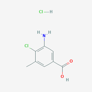 molecular formula C8H9Cl2NO2 B2587591 3-Amino-4-chloro-5-methylbenzoic acid hydrochloride CAS No. 2219380-14-8