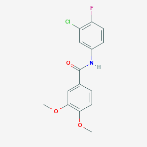 molecular formula C15H13ClFNO3 B258760 N-(3-chloro-4-fluorophenyl)-3,4-dimethoxybenzamide 