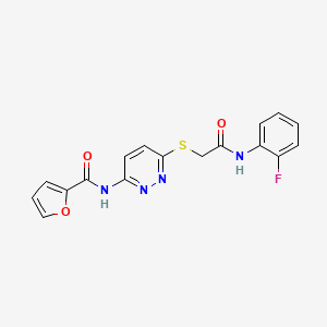 N-(6-((2-((2-fluorophenyl)amino)-2-oxoethyl)thio)pyridazin-3-yl)furan-2-carboxamide