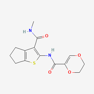 N-(3-(methylcarbamoyl)-5,6-dihydro-4H-cyclopenta[b]thiophen-2-yl)-5,6-dihydro-1,4-dioxine-2-carboxamide