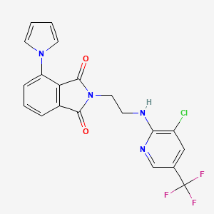 2-[2-[[3-Chloro-5-(trifluoromethyl)pyridin-2-yl]amino]ethyl]-4-pyrrol-1-ylisoindole-1,3-dione