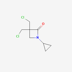 molecular formula C8H11Cl2NO B2587639 3,3-Bis(chloromethyl)-1-cyclopropylazetidin-2-one CAS No. 2225146-41-6
