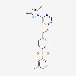 4-(3,5-Dimethylpyrazol-1-yl)-6-[[1-(3-methylphenyl)sulfonylpiperidin-4-yl]methoxy]pyrimidine