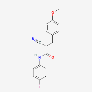 molecular formula C17H15FN2O2 B2587642 2-cyano-N-(4-fluorophenyl)-3-(4-methoxyphenyl)propanamide CAS No. 483359-43-9
