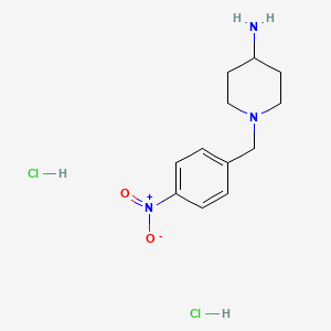 molecular formula C12H19Cl2N3O2 B2587644 1-(4-Nitrobenzyl)piperidin-4-amine dihydrochloride CAS No. 105143-59-7
