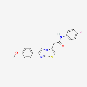 molecular formula C21H18FN3O2S B2587645 2-(6-(4-ethoxyphenyl)imidazo[2,1-b]thiazol-3-yl)-N-(4-fluorophenyl)acetamide CAS No. 897461-72-2