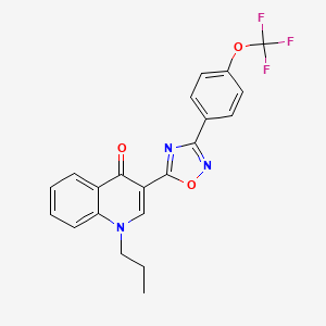 molecular formula C21H16F3N3O3 B2587647 1-propyl-3-{3-[4-(trifluoromethoxy)phenyl]-1,2,4-oxadiazol-5-yl}quinolin-4(1H)-one CAS No. 1326832-91-0