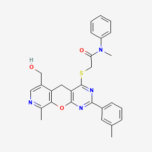 2-{[6-(hydroxymethyl)-9-methyl-2-(3-methylphenyl)-5H-pyrido[4',3':5,6]pyrano[2,3-d]pyrimidin-4-yl]thio}-N-methyl-N-phenylacetamide
