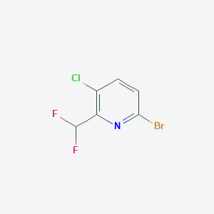 molecular formula C6H3BrClF2N B2587652 6-溴-3-氯-2-(二氟甲基)吡啶 CAS No. 1805299-42-6