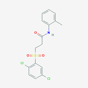 molecular formula C16H15Cl2NO3S B258766 3-[(2,5-dichlorophenyl)sulfonyl]-N-(2-methylphenyl)propanamide 