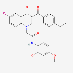 N-(2,4-dimethoxyphenyl)-2-[3-(4-ethylbenzoyl)-6-fluoro-4-oxo-1,4-dihydroquinolin-1-yl]acetamide