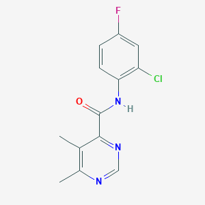 molecular formula C13H11ClFN3O B2587666 N-(2-Chloro-4-fluorophenyl)-5,6-dimethylpyrimidine-4-carboxamide CAS No. 2415599-32-3