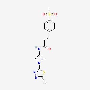 3-(4-Methylsulfonylphenyl)-N-[1-(5-methyl-1,3,4-thiadiazol-2-yl)azetidin-3-yl]propanamide