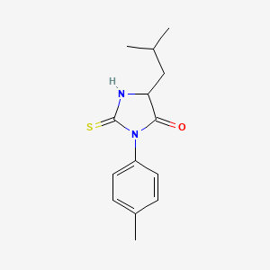 molecular formula C14H18N2OS B2587684 3-(4-Methylphenyl)-5-(2-methylpropyl)-2-sulfanylideneimidazolidin-4-one CAS No. 1009684-97-2