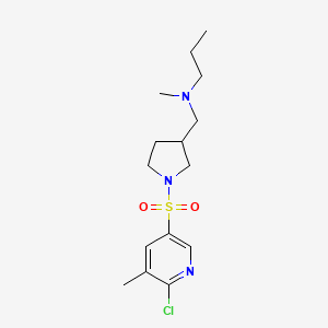molecular formula C15H24ClN3O2S B2587689 N-[[1-(6-氯-5-甲基吡啶-3-基)磺酰基吡咯烷-3-基]甲基]-N-甲基丙-1-胺 CAS No. 1436244-65-3