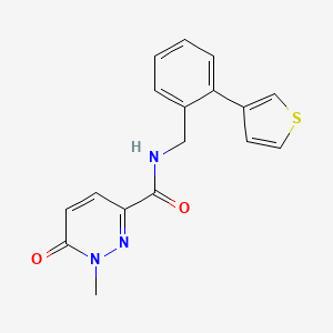 molecular formula C17H15N3O2S B2587699 1-甲基-6-氧代-N-(2-(噻吩-3-基)苄基)-1,6-二氢吡啶嗪-3-甲酰胺 CAS No. 1797637-97-8