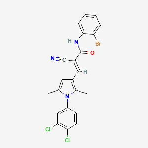 (E)-N-(2-bromophenyl)-2-cyano-3-[1-(3,4-dichlorophenyl)-2,5-dimethylpyrrol-3-yl]prop-2-enamide
