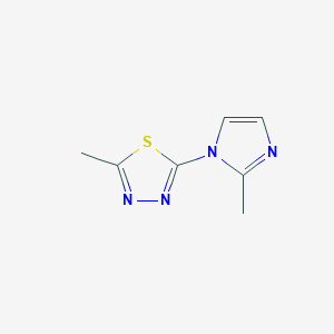 molecular formula C7H8N4S B2587712 2-Methyl-5-(2-methylimidazol-1-yl)-1,3,4-thiadiazole CAS No. 1467872-35-0