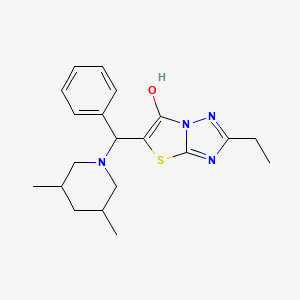 molecular formula C20H26N4OS B2587714 5-((3,5-Dimethylpiperidin-1-yl)(phenyl)methyl)-2-ethylthiazolo[3,2-b][1,2,4]triazol-6-ol CAS No. 1009680-39-0