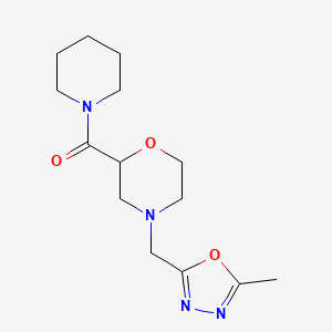 molecular formula C14H22N4O3 B2587721 [4-[(5-Methyl-1,3,4-oxadiazol-2-yl)methyl]morpholin-2-yl]-piperidin-1-ylmethanone CAS No. 2415465-68-6
