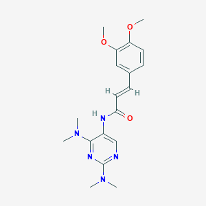 molecular formula C19H25N5O3 B2587724 (E)-N-(2,4-bis(dimethylamino)pyrimidin-5-yl)-3-(3,4-dimethoxyphenyl)acrylamide CAS No. 1798415-70-9