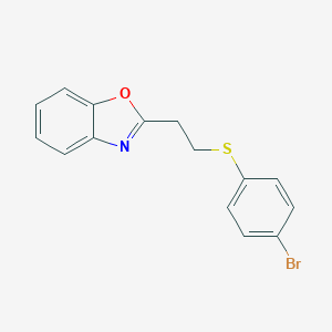 molecular formula C15H12BrNOS B258773 2-{2-[(4-Bromophenyl)sulfanyl]ethyl}-1,3-benzoxazole 