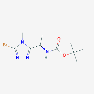 molecular formula C10H17BrN4O2 B2587735 Tert-butyl N-[(1R)-1-(5-bromo-4-methyl-1,2,4-triazol-3-yl)ethyl]carbamate CAS No. 2416217-59-7
