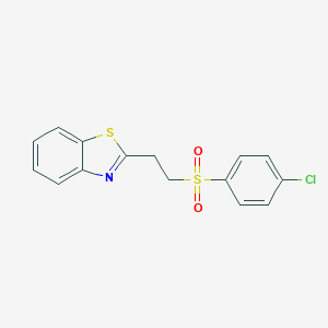 molecular formula C15H12ClNO2S2 B258774 2-[2-(4-Chloro-benzenesulfonyl)-ethyl]-benzothiazole 