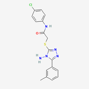molecular formula C17H16ClN5OS B2587745 2-((4-amino-5-(m-tolyl)-4H-1,2,4-triazol-3-yl)thio)-N-(4-chlorophenyl)acetamide CAS No. 840483-32-1