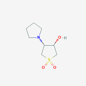 molecular formula C8H15NO3S B2587747 (3S,4R)-1,1-dioxo-4-pyrrolidin-1-ylthiolan-3-ol CAS No. 2377005-17-7