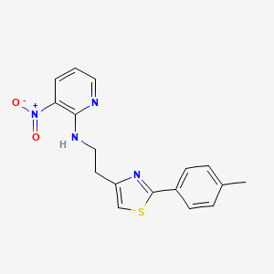 molecular formula C17H16N4O2S B2587752 N-{2-[2-(4-methylphenyl)-1,3-thiazol-4-yl]ethyl}-3-nitro-2-pyridinamine CAS No. 861207-42-3