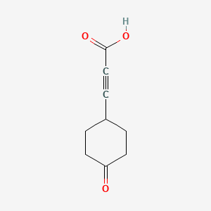 molecular formula C9H10O3 B2587755 3-(4-氧代环己基)丙炔酸 CAS No. 2166921-82-8