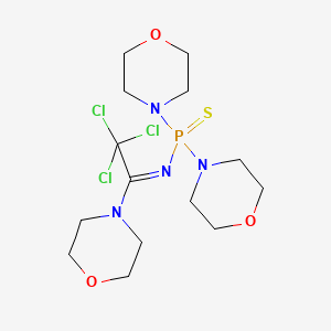 molecular formula C14H24Cl3N4O3PS B2587760 (E)-P,P-dimorpholino-N-(2,2,2-trichloro-1-morpholinoethylidene)phosphinothioic amide CAS No. 116060-34-5