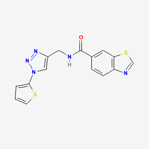 molecular formula C15H11N5OS2 B2587761 N-((1-(thiophen-2-yl)-1H-1,2,3-triazol-4-yl)methyl)benzo[d]thiazole-6-carboxamide CAS No. 2034305-70-7