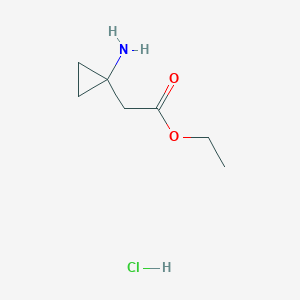 molecular formula C7H14ClNO2 B2587762 Ethyl 2-(1-aminocyclopropyl)acetate hydrochloride CAS No. 1554076-31-1