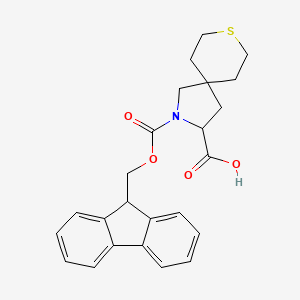 molecular formula C24H25NO4S B2587765 2-(9H-Fluoren-9-ylmethoxycarbonyl)-8-thia-2-azaspiro[4.5]decane-3-carboxylic acid CAS No. 2344677-45-6